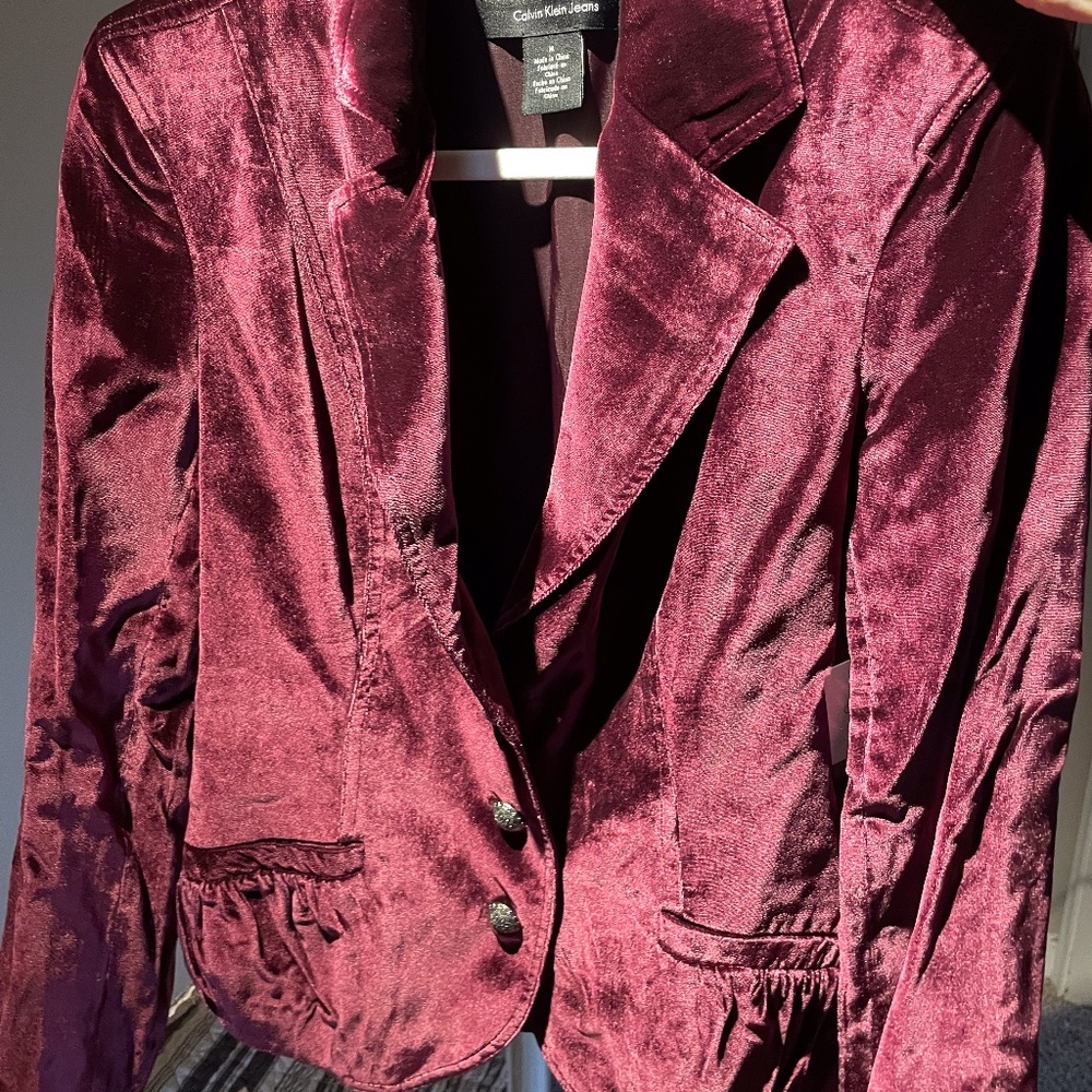 CALVIN KLEIN JEANS VELVET BLAZER MEDIUM